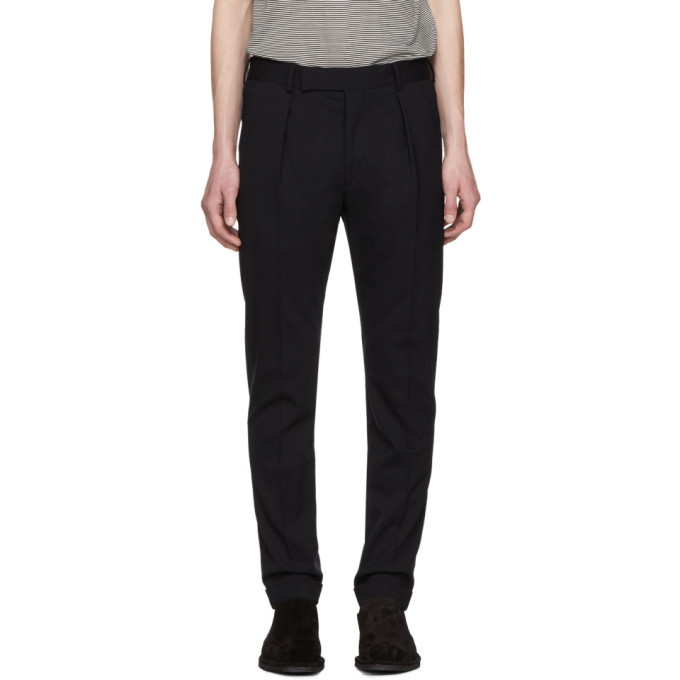 Photo: Paul Smith Navy Wool Cropped Trousers
