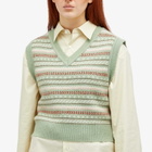 DUNST Women's Patterned Knit Vest in Soft Green