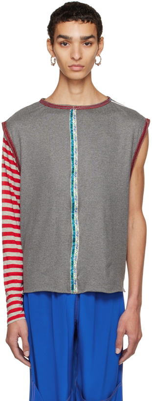 Photo: SC103 Gray Embroidered Tank Top