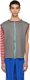 SC103 Gray Embroidered Tank Top