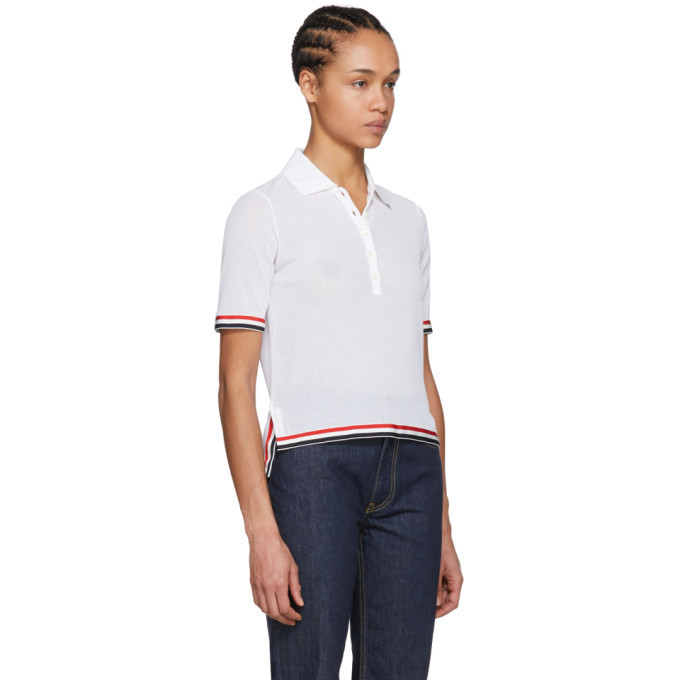 Thom Browne White Relaxed-Fit Polo Thom Browne