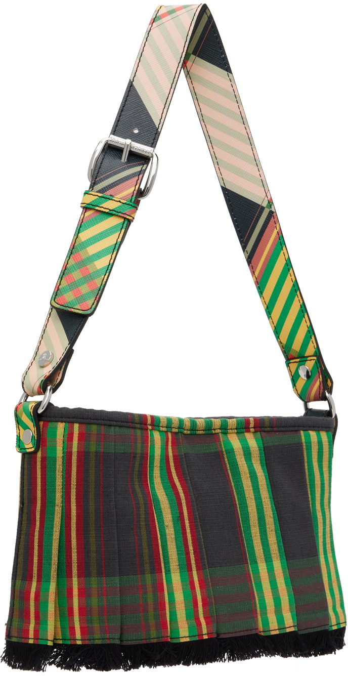 【送料&関税込】Vivienne Westwood Printed Fabric Heather Sho Vivienne Westwood Women's' Heather Shoulder Bag in Green