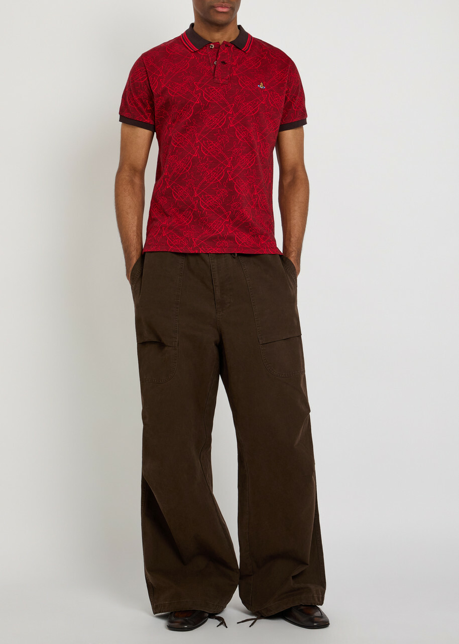 Vivienne Westwood Classic Logo-jacquard Cotton Polo Shirt Red