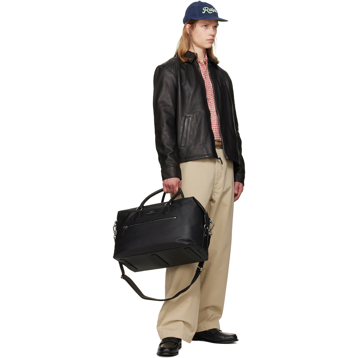Polo Ralph Lauren Black Smooth Leather Duffle Bag