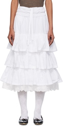 OPEN YY White Rolled Waist Tiered Midi Skirt