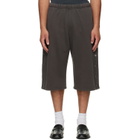 Les Tien Gray Part Snap Shorts
