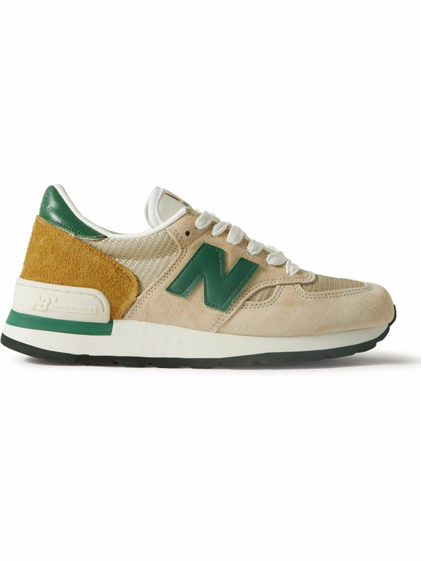 Photo: New Balance - MiUS 990 Leather-Trimmed Suede and Mesh Sneakers - Neutrals