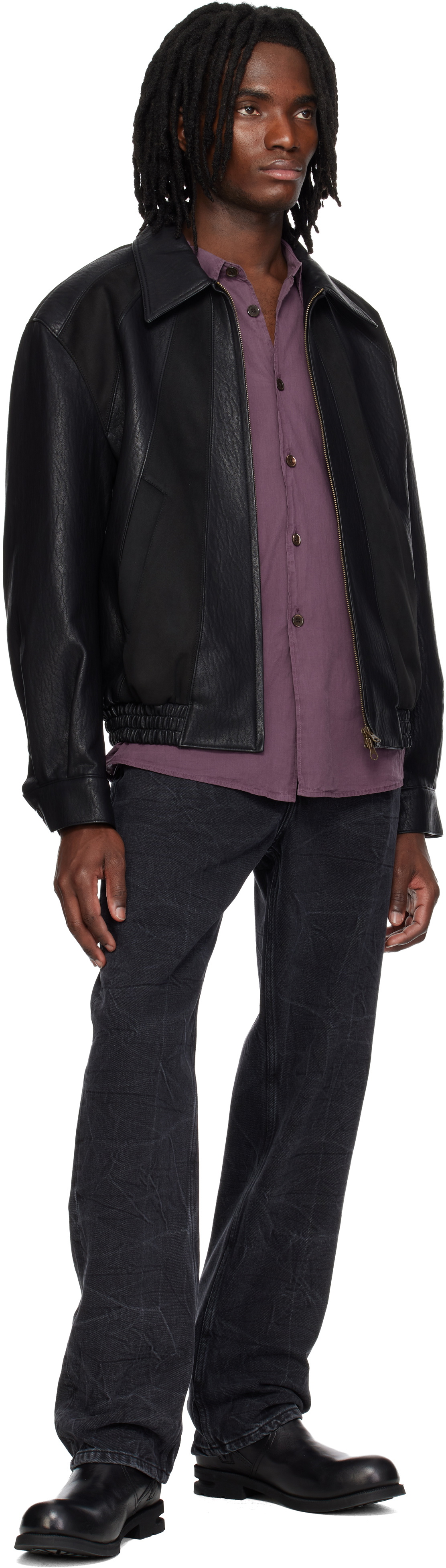 MMIC Black Rodeo Faux-Leather Jacket
