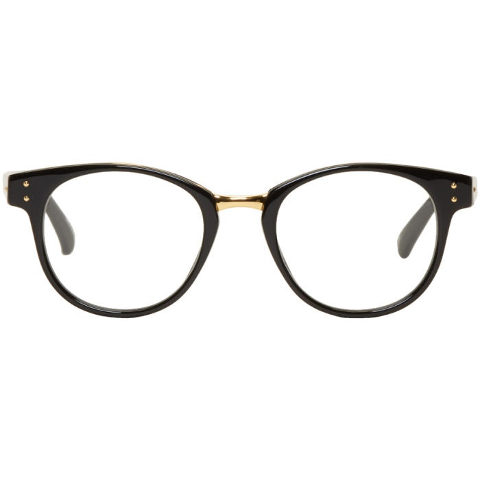 Photo: Linda Farrow Luxe Black and Gold 581 C7 Glasses