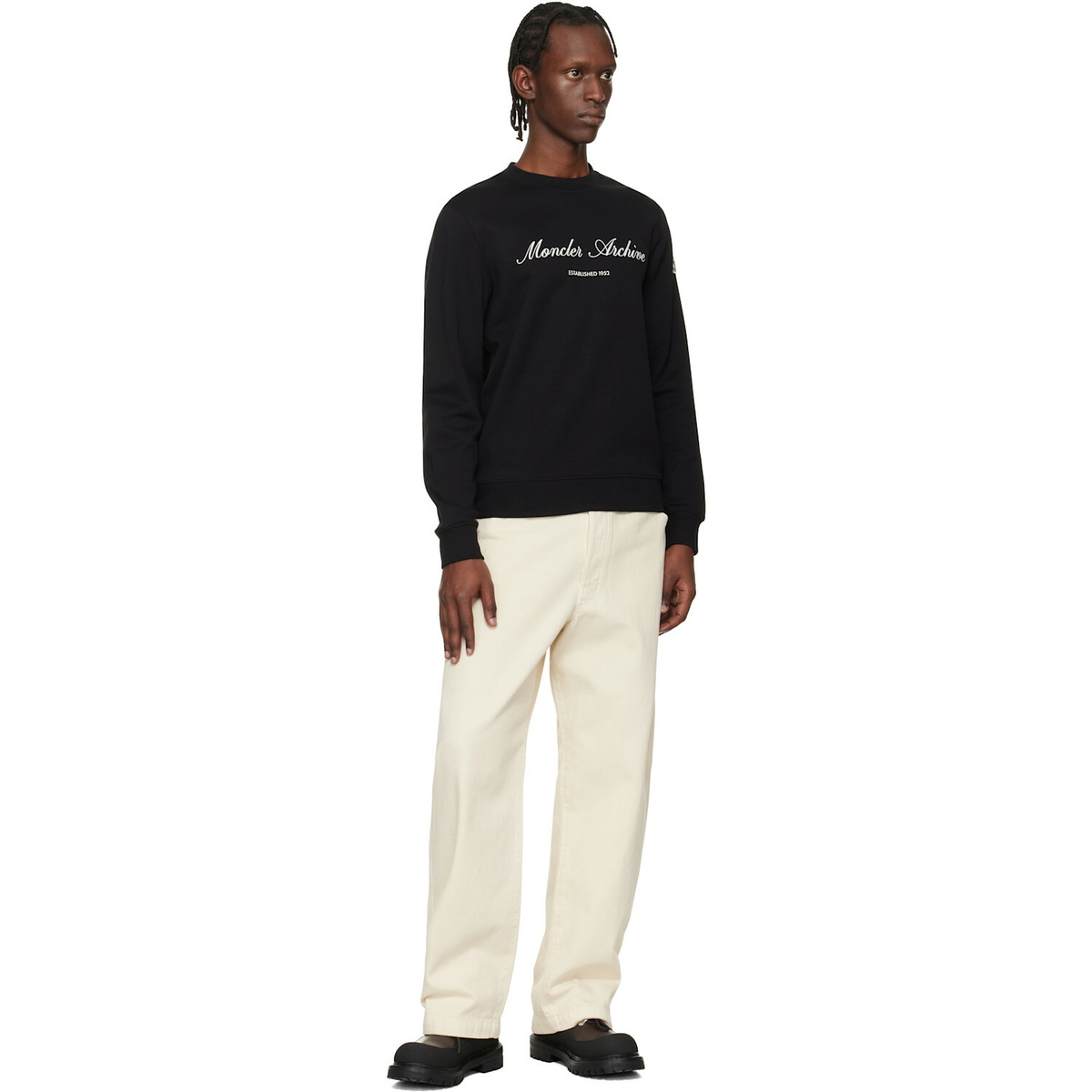 Moncler Black Cotton Blend Logo Sweatshirt