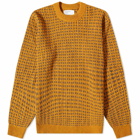 Universal Works Men's Patterned Crew Knit in Cumin/Grey