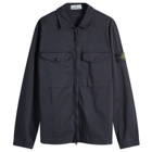 Stone Island Men's 2 Pocket Garment Dyed Shirt Jacket in Navy Blue