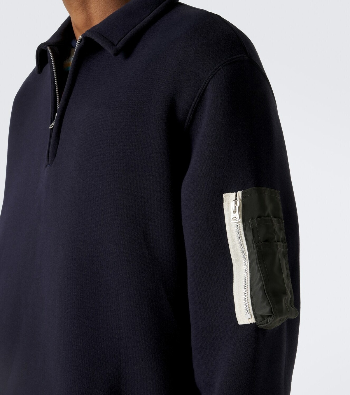 Sacai Cotton-blend polo sweatshirt