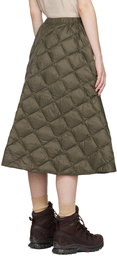 TAION Khaki Quilted Down Skirt