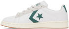 Converse White & Green Leather Pro Low-Top Sneakers
