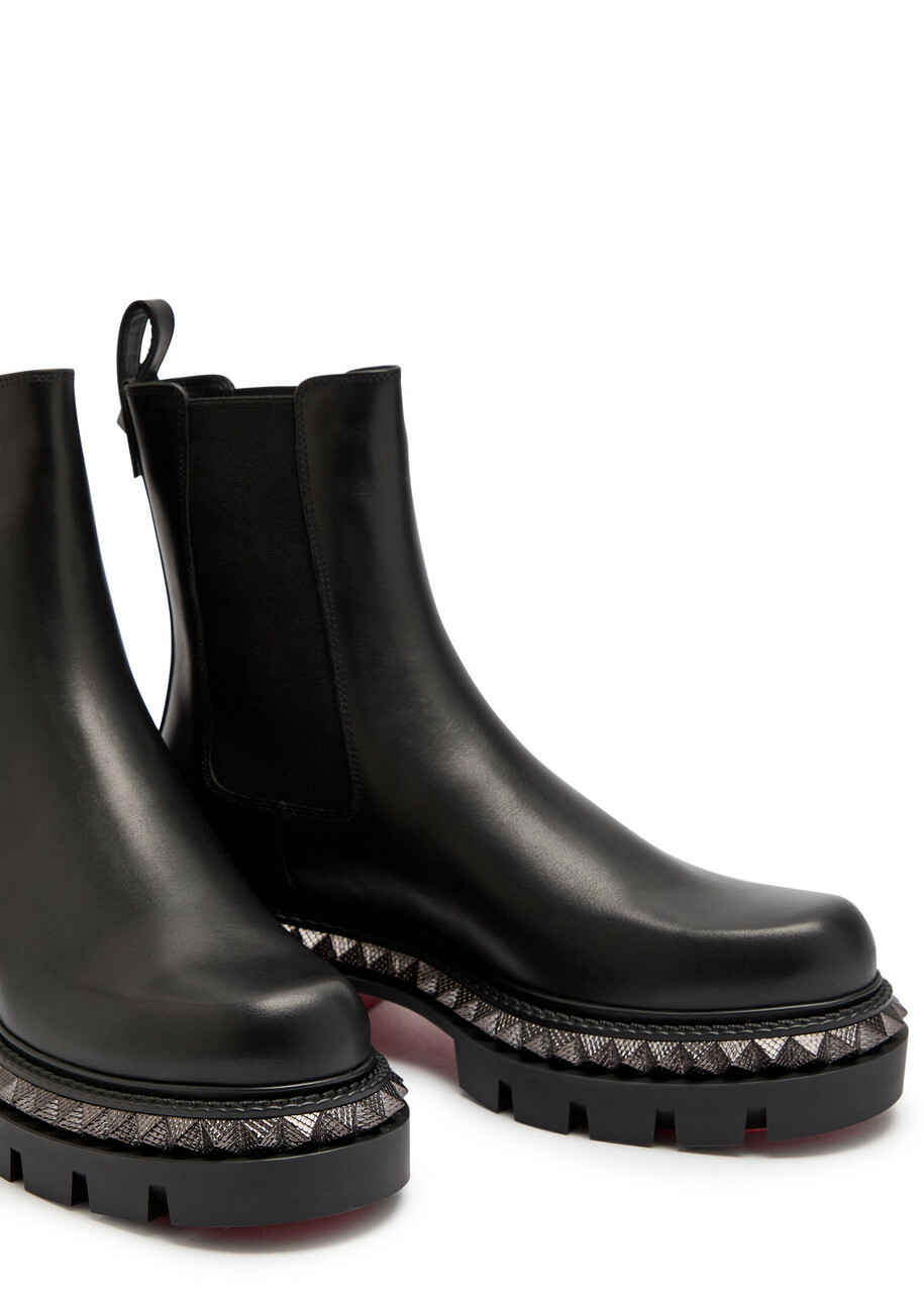 Christian Louboutin Emilia Pyraclou Embellished Leather Chelsea Boots Black