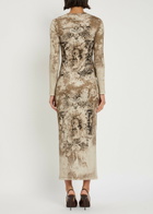 Jean Paul Gaultier Printed Ribbed Stretch-cotton Midi Dress Multicoloured