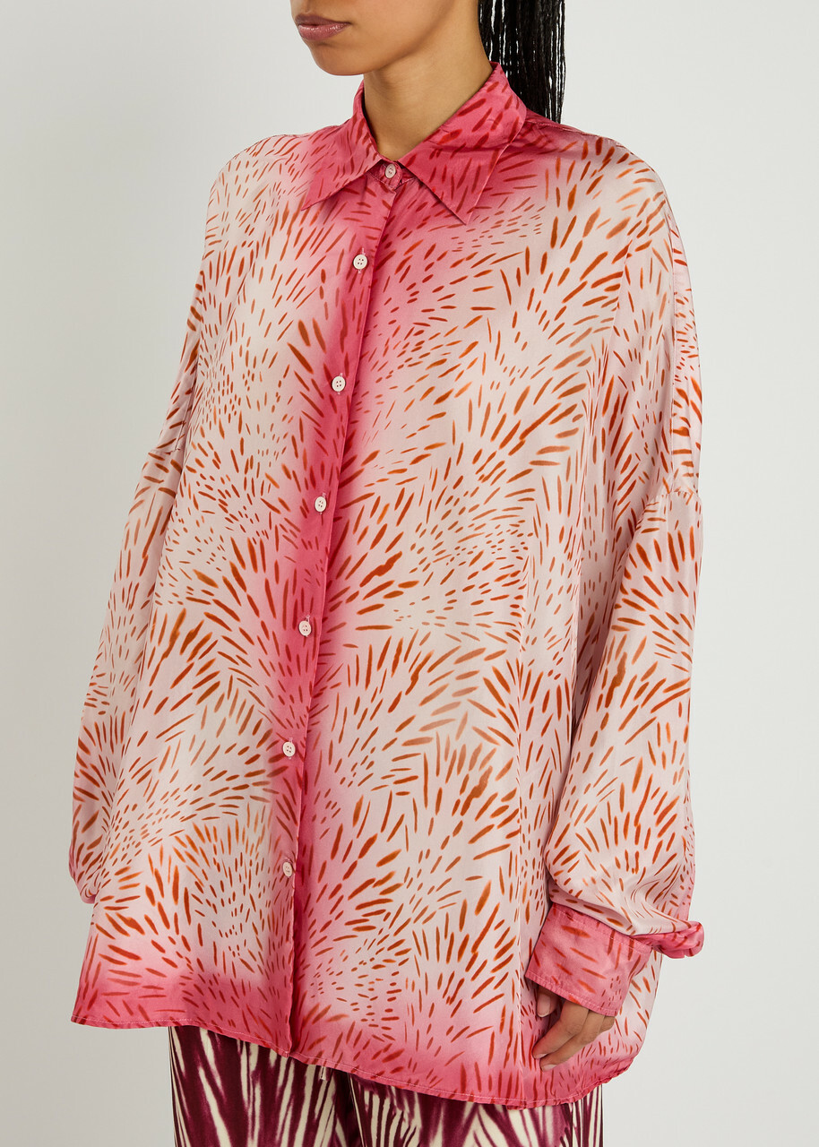 Dries Van Noten Casia Printed Silk Shirt Multicoloured 1