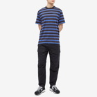 Edwin Men's Quarter Stripe T-Shirt in Black/Dazzling Blue