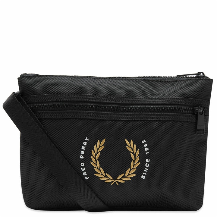 Photo: Fred Perry Authentic Men's Laurel Wreath Cross Body Bag in Black