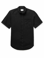 NN07 - Arne 5706 Button-Down Collar Linen Shirt - Black