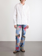 KAPITAL - Rat Flared Patchwork Frayed Jeans - Blue