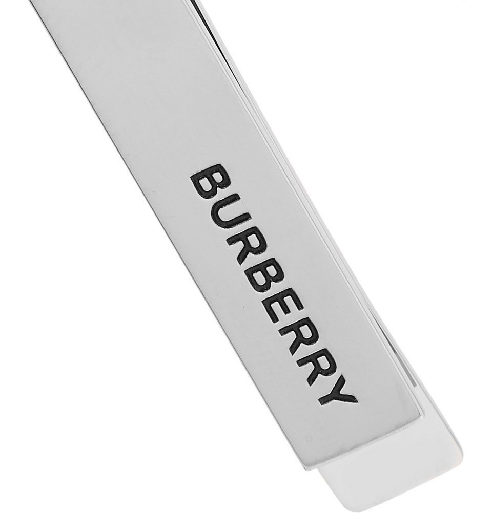 Burberry - Logo-Engraved Silver-Plated and Enamel Tie Clip