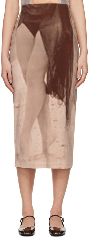 Photo: ELLISS SSENSE Exclusive Brown Seã'Orita Midi Skirt
