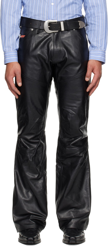 Photo: Martine Rose Black Boot Cut Utility Leather Pants