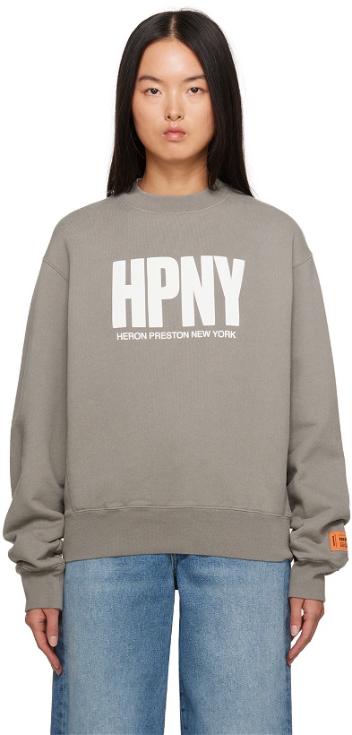 Photo: Heron Preston Gray 'HPNY' Sweatshirt