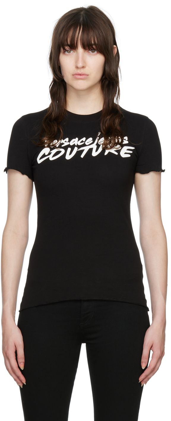 Versace Jeans Couture Black Cotton T-Shirt Versace