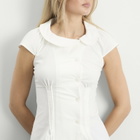 Peachy Den Women's Missy Asymmetric Blouse in Porcelain