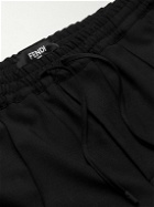 Fendi - Tapered Jersey-Trimmed Twill Drawstring Trousers - Black