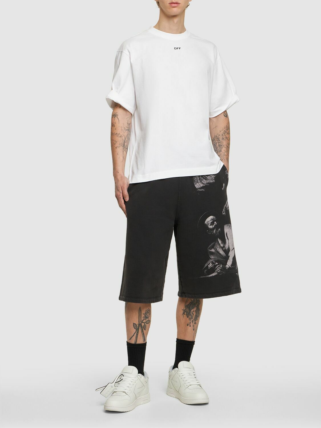 Tシャツ・カットソー OFF WHITE OFF STAMP COTTON T-SHIRT Off-White Off Stamp stretch-cotton T-shirt | White | FARFETCH