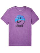 NIKE - NSW Printed Mélange Cotton-Jersey T-Shirt - Purple