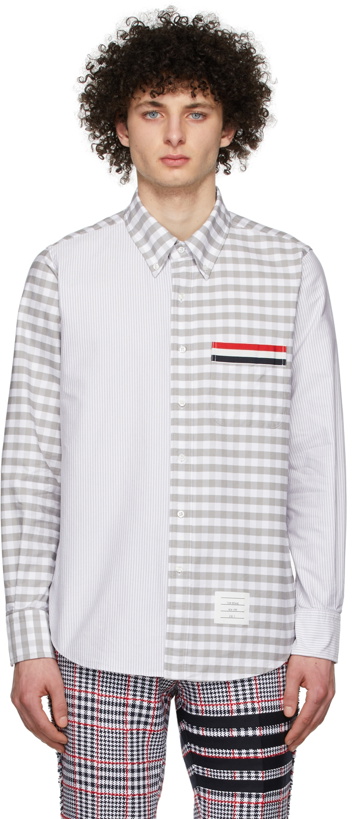 Photo: Thom Browne White & Grey Cotton Shirt