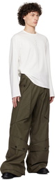 CARNET-ARCHIVE Khaki Coated Wide Mass Trousers