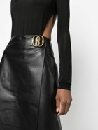 BALLY - Leather Midi Skirt