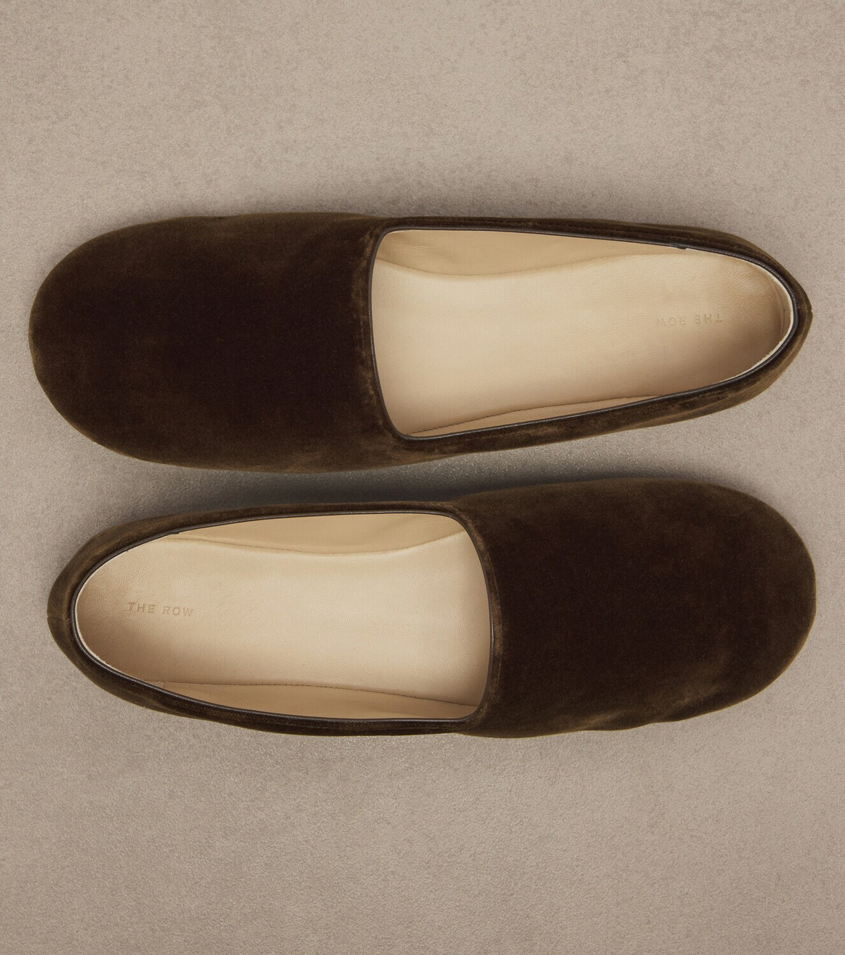 The Row Ponti velvet slip-on shoes