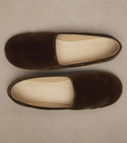 The Row Ponti velvet slip-on shoes