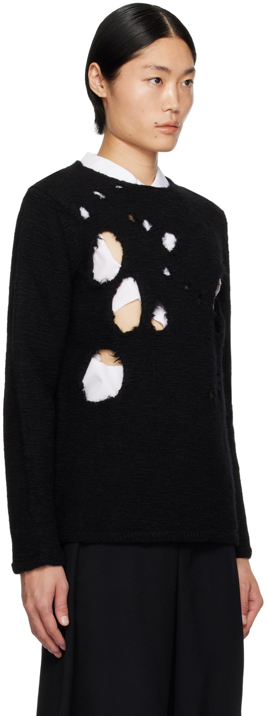 Black Comme des Garçons Black Distressed Sweater
