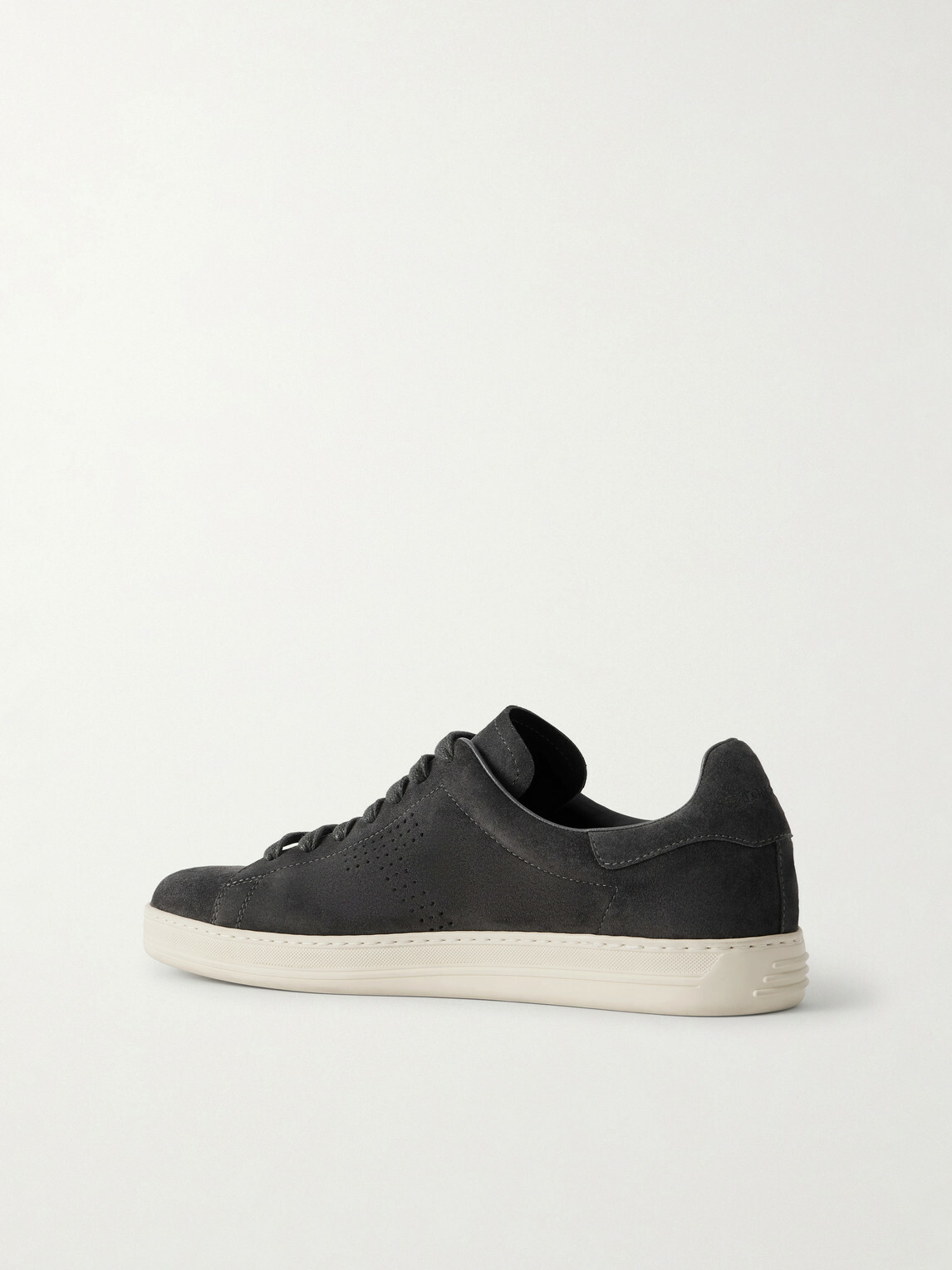 TOM FORD - Warwick Perforated Suede Sneakers - Gray