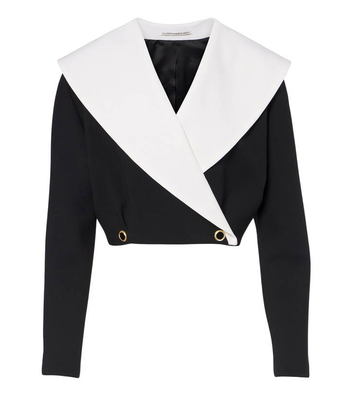 Photo: Alessandra Rich Double-breasted wool-blend crêpe jacket