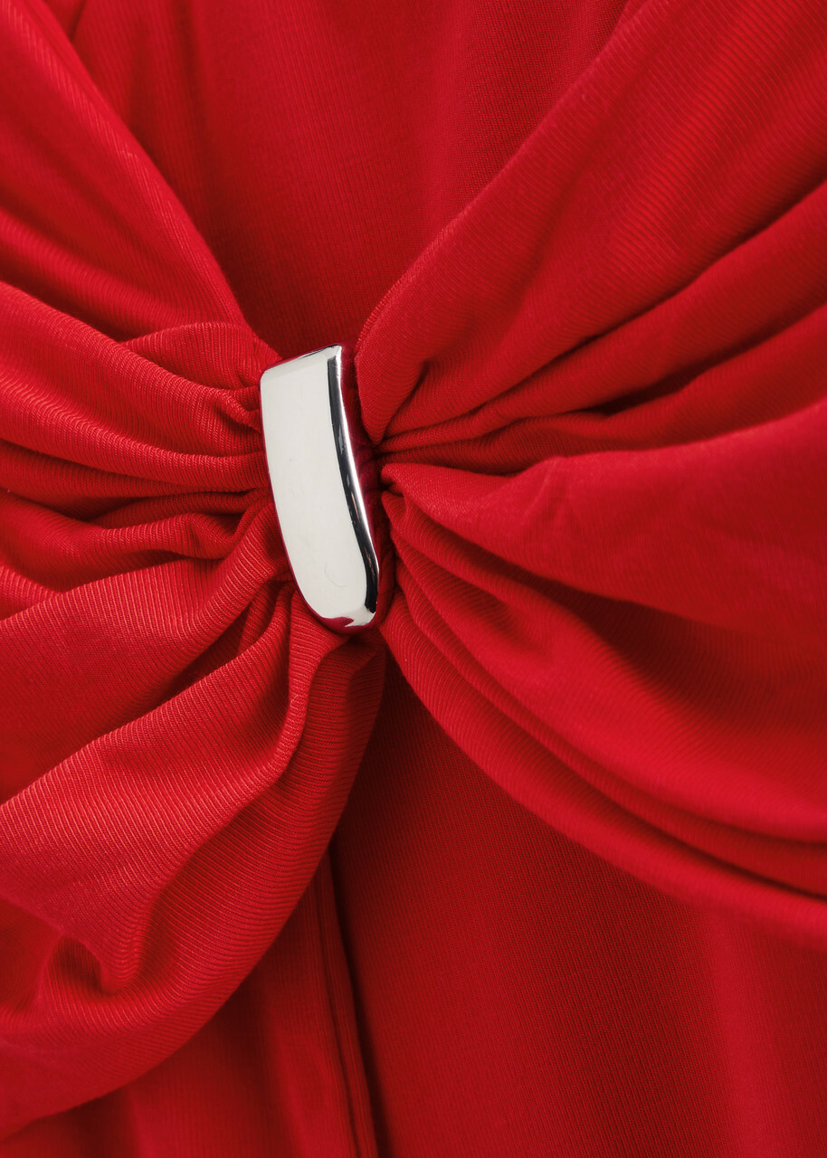 Paris Georgia Claw Aria Draped Stretch-jersey Maxi Dress Red Paris Georgia