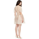 Simone Rocha Beige Puff Sleeve Cord Hip Minidress