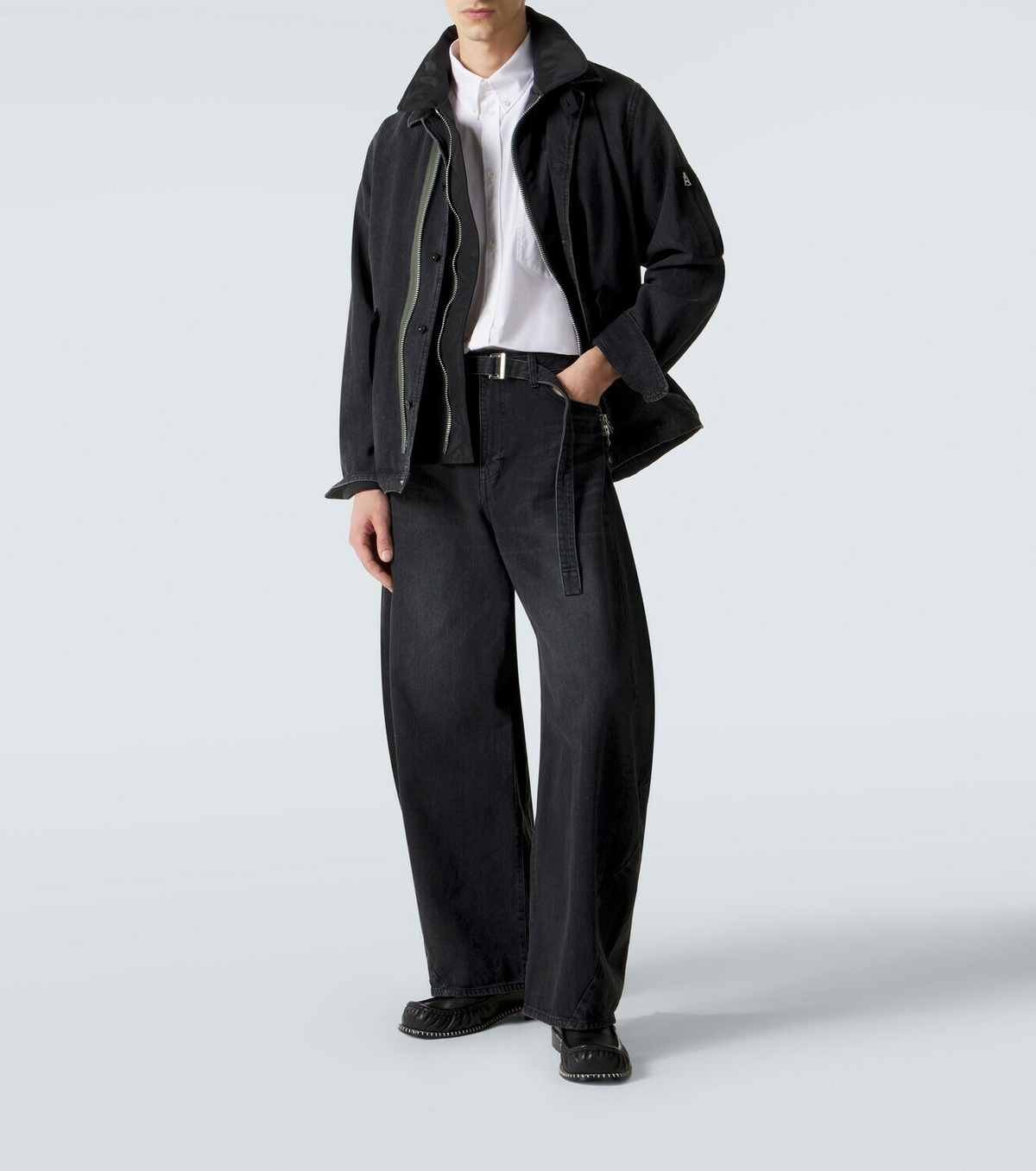 Sacai Belted barrel-leg jeans Sacai Sacai Belted barrel-leg jeans Sacai