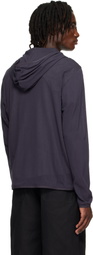 AMOMENTO Gray Mesh Hooded Zip Jacket
