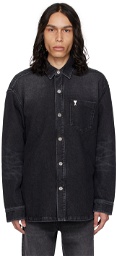 AMI Alexandre Mattiussi Black Faded Denim Shirt