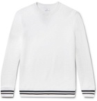 Kingsman - Stripe-Trimmed Fleece-Back Cotton and Cashmere-Blend Sweatshirt - White