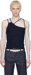 K.NGSLEY Navy Fist Tank Top